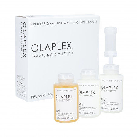 OLAPLEX Traveling Stylist Kit Zestaw do profesjonalnej regeneracji włosów No.1 100ml + 2x No.2 100ml