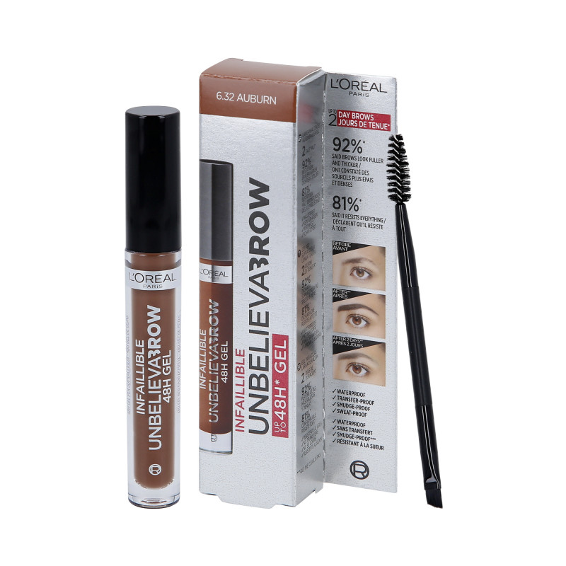 L'OREAL PARIS Unbelieva' Brow Gel modelador de sobrancelhas 104 Castanho