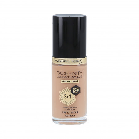 MAX FACTOR FACEFINITY ALL FAY FLAWLESS 3in1 30H Foundation SPF20 C80 BRONZE 30 ml