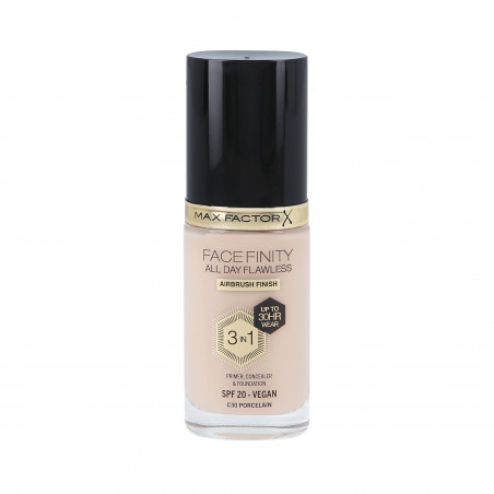 MAX FACTOR FACEFINITY ALL DAY FLAWLESS 3in1 30H Foundation SPF20 C30 PORCELAIN 30ml