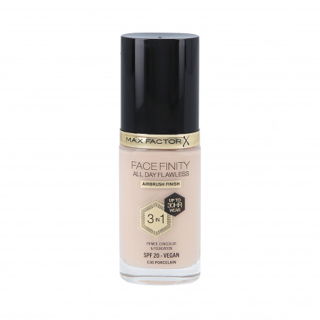 MAX FACTOR FACEFINITY ALL DAY FLAWLESS 3w1 30H Podkład do twarzy SPF20 C30 PORCELAIN 30ml - 1 MAX FACTOR FACEFINITY ALL DAY FLAWLESS 3w1 30H Podkład do twarzy SPF20 C30 PORCELAIN 30ml - 1