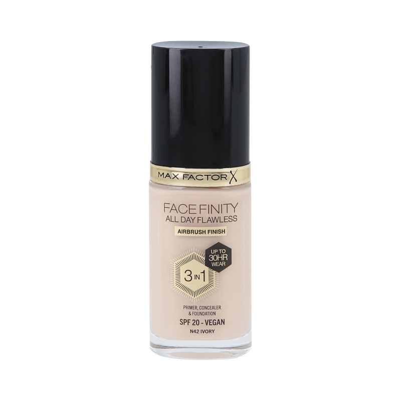 MAX FACTOR FACEFINITY EGÉSZ NAP HIBATELEN 3 az 1-ben 30H Arc alapozó SPF20 N42 IVORY 30ml