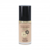 MAX FACTOR FACEFINITY ALL DAY FLAWLESS 3 em 1 30H Base facial SPF20 W70 AREIA QUENTE 30ml