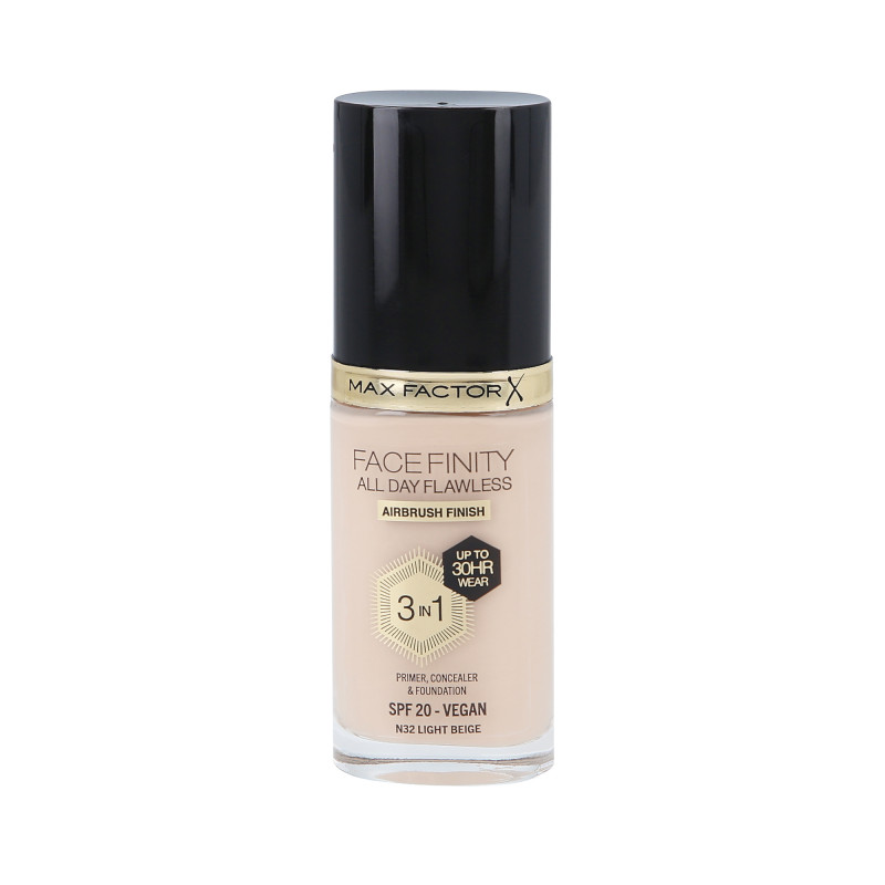 MAX FACTOR FACEFINITY ALL DAY FLAWLESS 3 em 1 30H Base facial SPF20 N32 BEIGE CLARO 30ml