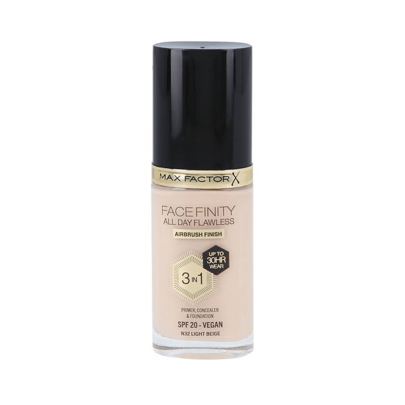 MAX FACTOR FACEFINITY ALL DAY FLAWLESS 3w1 30H Podkład do twarzy SPF20 N32 LIGHT BEIGE 30ml