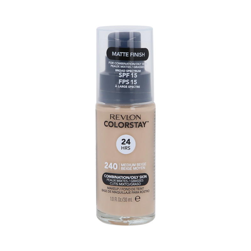 REVLON COLORSTAY Foundation med pumpe til fedtet og kombineret hud 240 Medium Beige 30ml