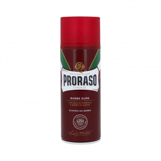 PRORASO RED BARBE DURE Tápláló borotvahab 400ml