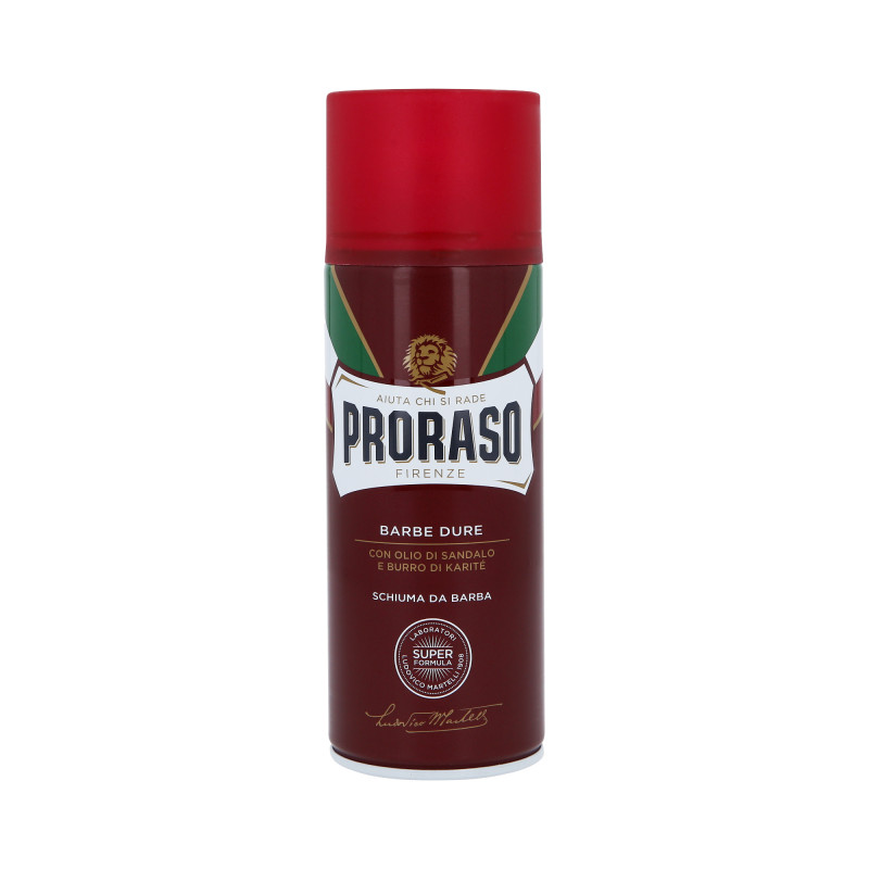 PRORASO RED BARBE DURE Mousse à raser nourrissante 400ml