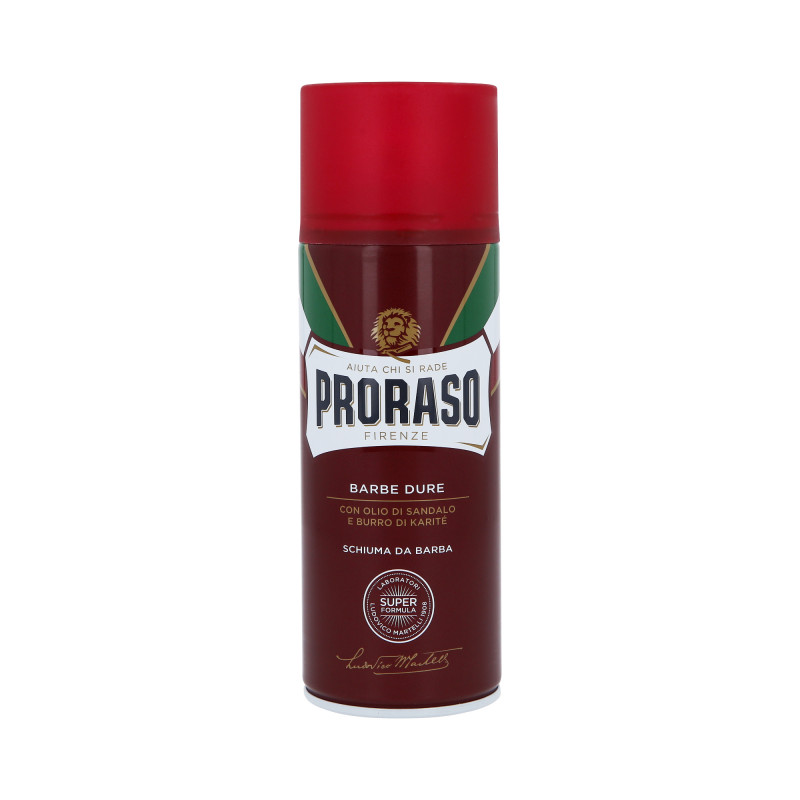 PRORASO RED BARBE DURE Подхранваща пяна за бръснене 400мл