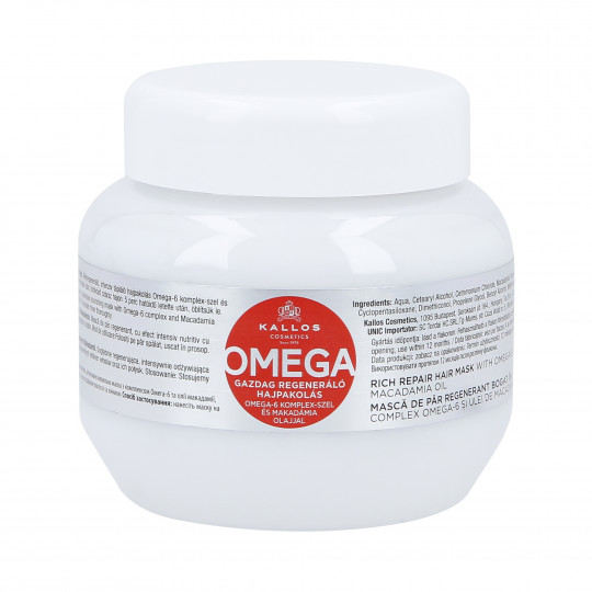 KALLOS KJMN OMEGA Maschera con complesso Omega-6 e olio di macadamia 275ml