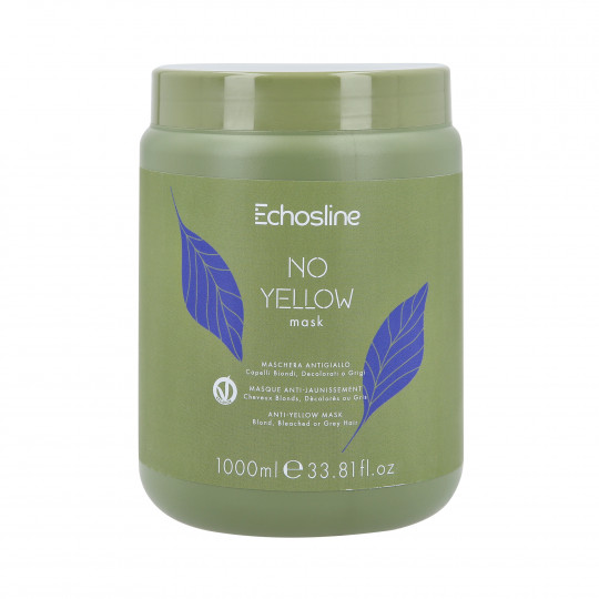 ECHOSLINE NO YELLOW Máscara para cabelos loiros neutralizando tons amarelos 1000ml