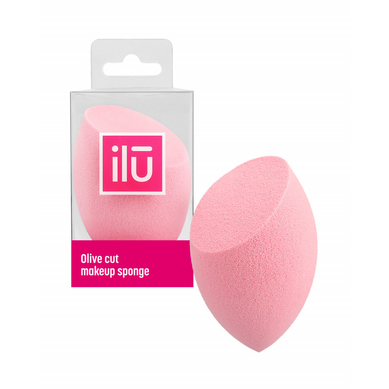 ilū Olive Cut Makeup Sponge, Pink