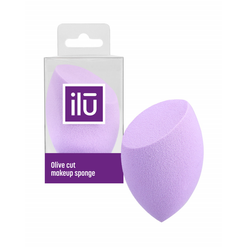 ilū Olive Cut Makeup Sponge, Purple