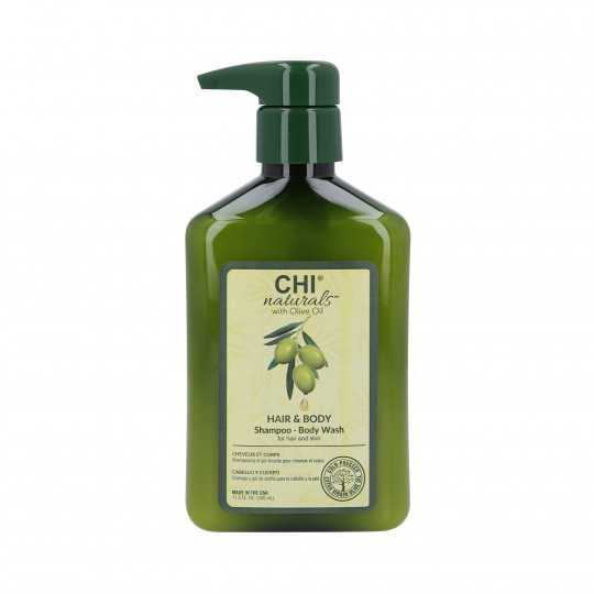 CHI NATURALS OLIVE ORGANICS Wielozadaniowy szampon do włosów i ciała 340ml