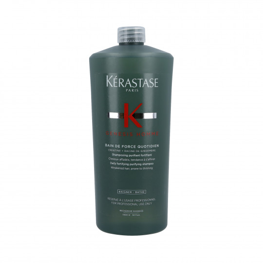 KÉRASTASE GENESIS HOMME BAIN DE FORCE QUOTIDIEN Banho de limpeza e fortalecimento para cabelos ralos 1000ml