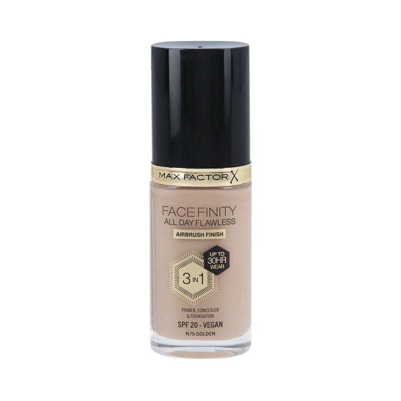 MAX FACTOR FACEFINITY HELE DAGEN FEJLFRI 3i1 30H Facial foundation SPF20 N75 GOLDEN 30ml