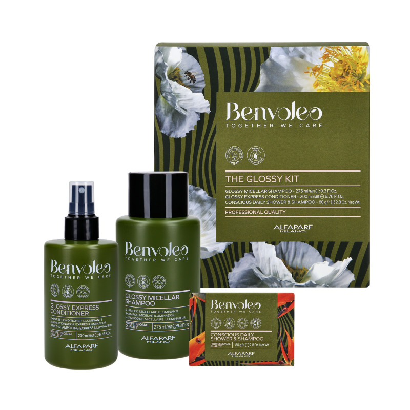 ALFAPARF MILANO BENVOLEO GLOSSY KIT Conjunto presente para brilho e suavização do cabelo