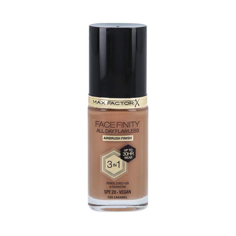MAX FACTOR FACEFINITY ALL DAY FLAWLESS 3in1 30H Foundation SPF20 C85 CARAMEL 30ml