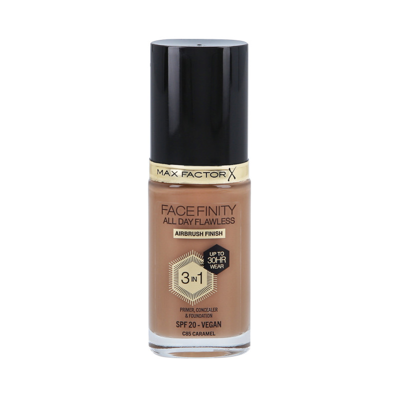 MAX FACTOR FACEFINITY EGÉSZ NAP HIBATELEN 3 az 1-ben 30H Arc alapozó SPF20 C85 CARAMEL 30ml