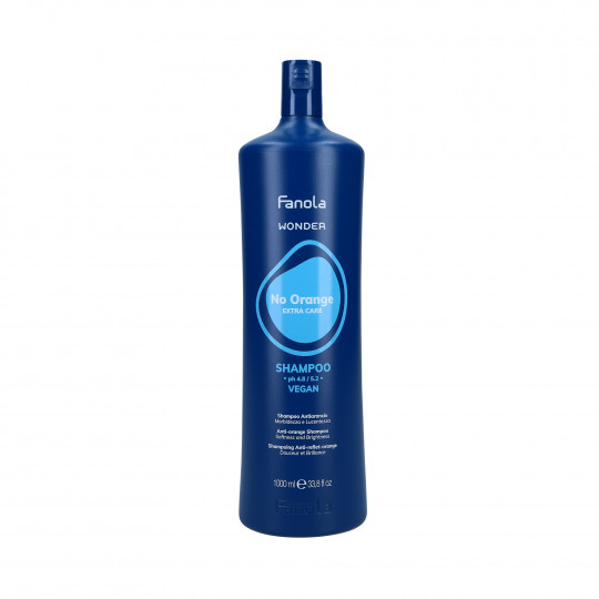 FANOLA WONDER NO ORANGE EXTRA CARE Veganes Shampoo, das Kupfer- und Orangetöne neutralisiert, 1000 ml
