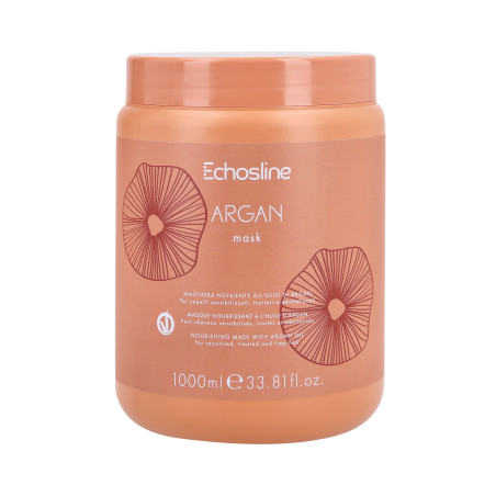 ECHOSLINE ARGAN Wegańska maska z olejkiem arganowym do włosów suchych 1000ml - 1