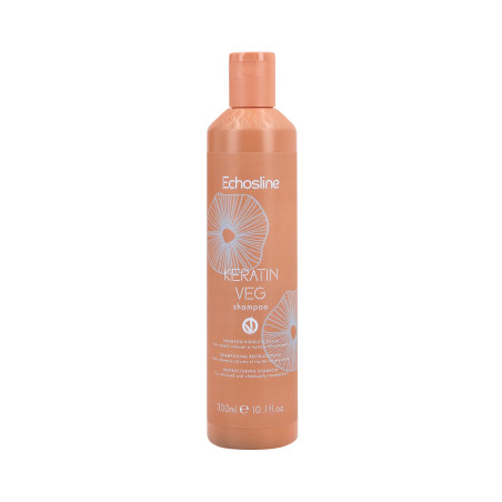 ECHOSLINE KERATIN VEG Wegański odbudowujący szampon z keratyną 300ml - 1