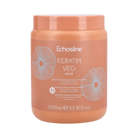 ECHOSLINE KERATIN VEG MASK Maschera capelli ristrutturante vegana con cheratina 1000ml - 1 ECHOSLINE KERATIN VEG MASK Maschera capelli ristrutturante vegana con cheratina 1000ml - 1