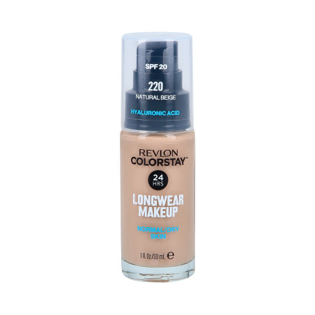 REVLON COLORSTAY Podkład z pompką do skóry normalnej i suchej 220 Natural 30ml - 1 REVLON COLORSTAY Podkład z pompką do skóry normalnej i suchej 220 Natural 30ml - 1