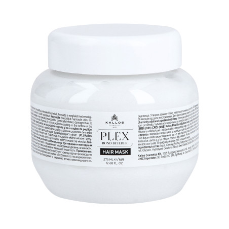KALLOS PLEX BOND BUILDER Maska do włosów z białkiem roślinnym i kompleksem peptydów 270ml