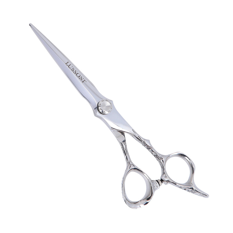 LUSSONI STELLAR SERIE Professionelle Friseurschere (Silber): Effilierschere 6″, Schneideschere 5,5″ + Etui