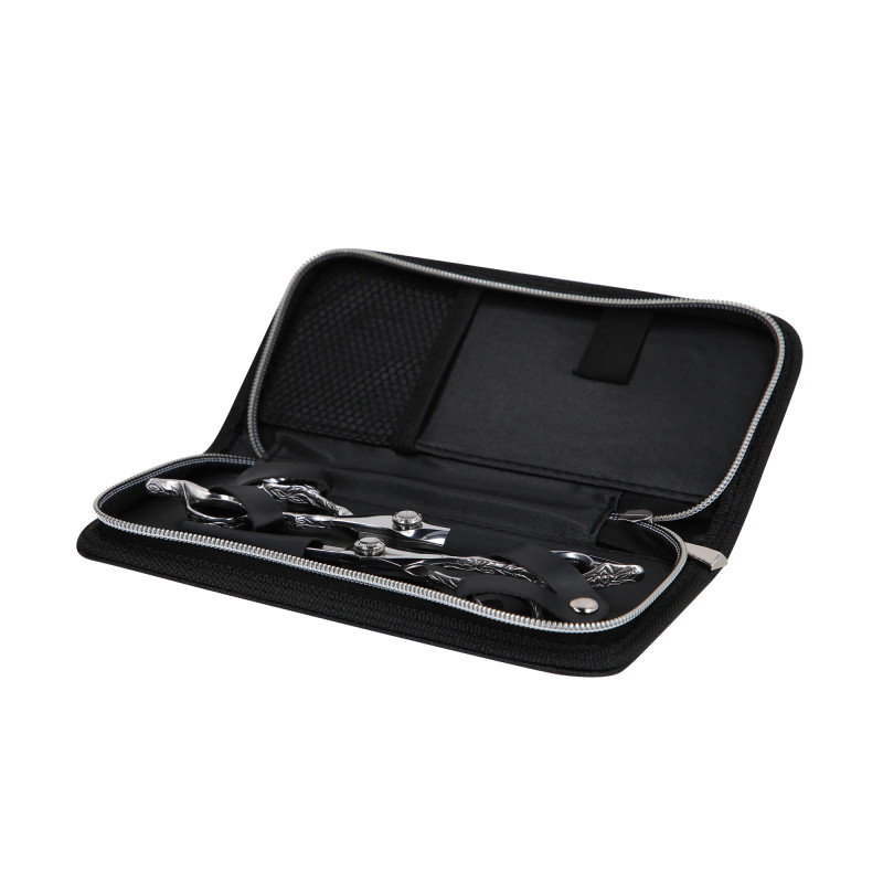 LUSSONI STELLAR Forbici professionali da parrucchiere (acciaio): forbici per sfoltire 6″, forbici da taglio 5,5″ + custodia