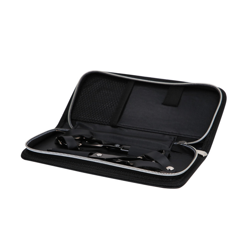LUSSONI ECLIPSE SERIE Professionelle Friseurschere (schwarz): Effilierschere 6″, Schneideschere 5,5″ + Etui