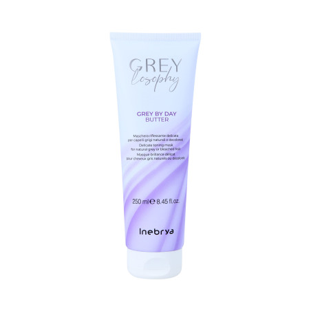 INEBRYA GREYLOSOPHY GREY BY DAY Rozświetlająca maska do włosów siwych i rozjaśnianych 250ml - 1 INEBRYA GREYLOSOPHY GREY BY DAY Rozświetlająca maska do włosów siwych i rozjaśnianych 250ml - 1