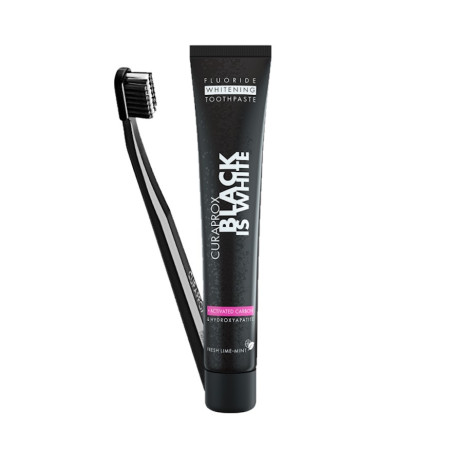 CURAPROX BLACK IS WHITE Dentifrice blanchissant 90 ml + brosse à dents