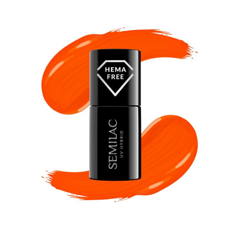 SEMILAC Lakier hybrydowy 446 YOLO Orange 7ml - 1 SEMILAC Lakier hybrydowy 446 YOLO Orange 7ml - 1