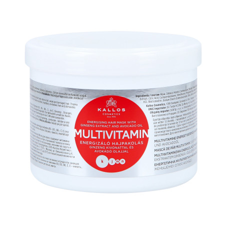 KALLOS KJMN MULTIVITAMIN Maschera per capelli con olio di avocado 500ml - 1 KALLOS KJMN MULTIVITAMIN Maschera per capelli con olio di avocado 500ml - 1