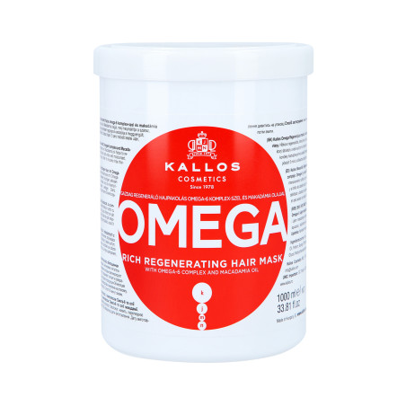 KALLOS KJMN OMEGA Maska z kompleksem Omega-6  i olejkiem makadamia 1000ml - 1