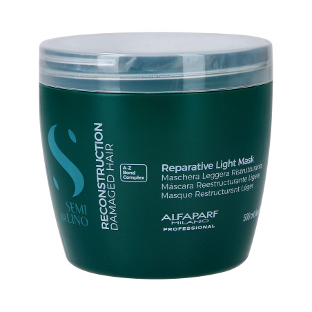 ALFAPARF SEMI DI LINO RECONSTRUCTION LIGHT Maschera rigenerante per capelli danneggiati, sottili e delicati 500ml - 1