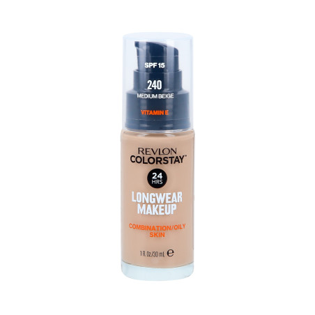 REVLON COLORSTAY Podkład z pompką do skóry tłustej i mieszanej 240 Medium Beige 30ml - 1 REVLON COLORSTAY Podkład z pompką do skóry tłustej i mieszanej 240 Medium Beige 30ml - 1