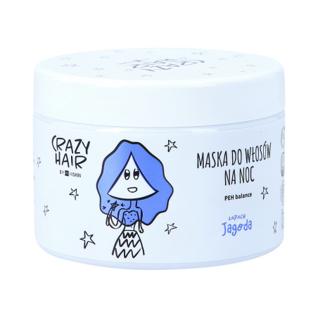 HISKIN CRAZY HAIR Maska do włosów na noc PEH o zapachu jagody 300ml