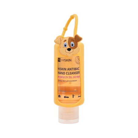 HISKIN ANTIBAC Biobójczy żel do rąk o zapachu brzoskwiniowym w etui, Piesek 75ml
