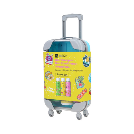 HISKIN TRAVEL SET Set da viaggio shampoo per capelli 95ml, balsamo per capelli 95ml + gel doccia 95ml