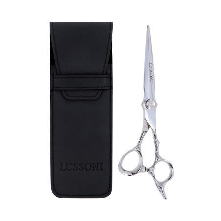 LUSSONI STELLAR SERIES Profesjonalne nożyczki do cięcia (srebrne) 6,5″ + etui