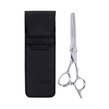 LUSSONI STELLAR SERIES Profesjonalne degażówki fryzjerskie (srebrne) 6″+ etui