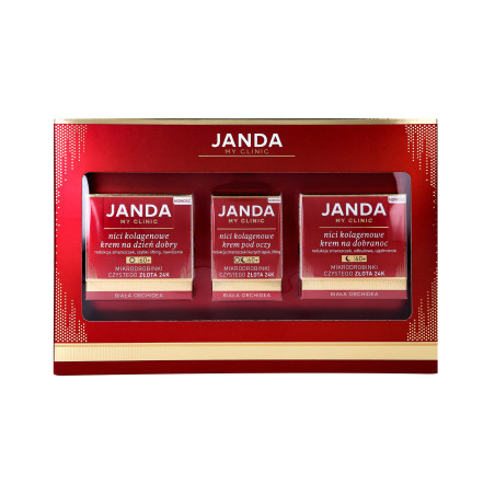 JANDA MY CLINIC Zestaw, krem na dzień dobry 50ml + krem na dobranoc 50ml + krem pod oczy 15ml dla kobiet powyżej 60 roku życia