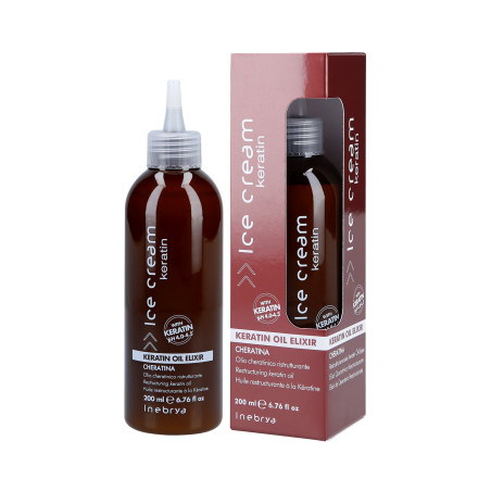 INEBRYA ICE CREAM KERATIN Olejek restrukturyzujący do włosów z keratyną 200ml - 1