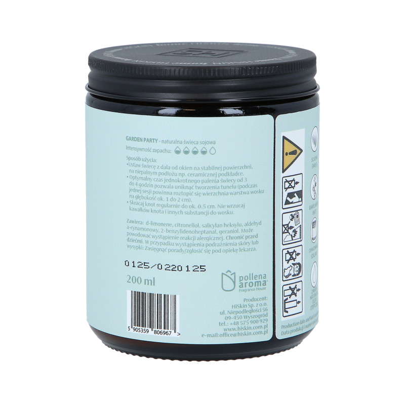 HISKIN HOME HAPPY EASTER Candela di soia con profumo Garden Party 200ml