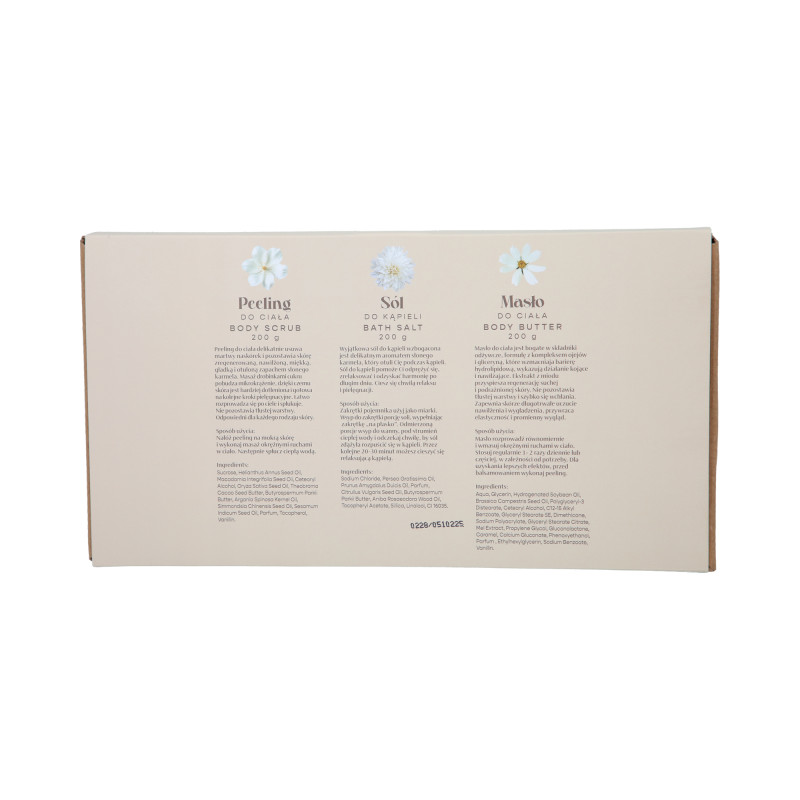 HISKIN LADY Set donna Sali da bagno + Scrub corpo + Burro corpo salato Caramello 3x200ml