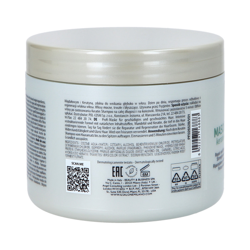 ALFAPARF IL SALONE MILANO KERATIN Odbudowująca maska do włosów 500ml - 2
