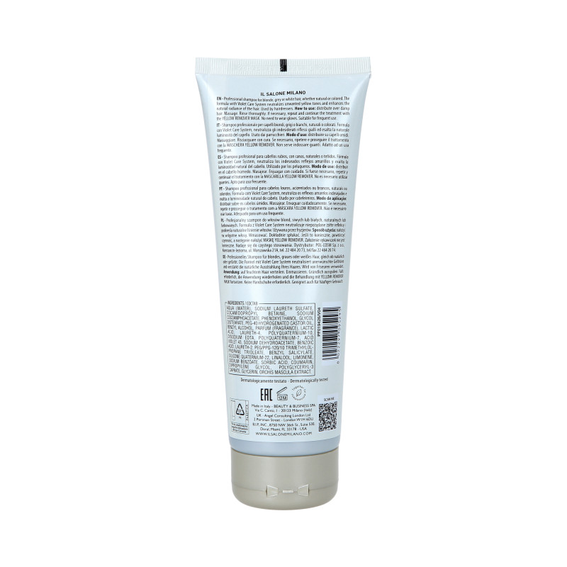 ALFAPARF IL SALONE MILANO YELLOW REMOVER Shampoo viola per capelli grigi e biondi 250ml - 2